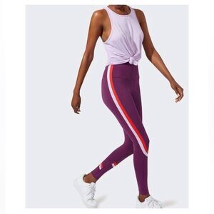SPLITS59 Eden Mid-rise techflex legging pants purple orange Small Stretch